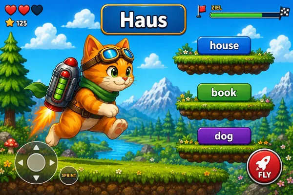 German vocabulary runner game